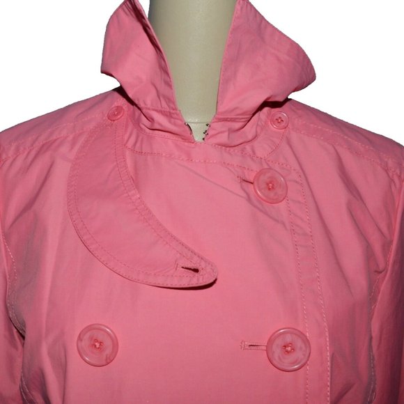 CITY UNLTD NEW $179 NWT M MEDIUM PINK TRENCH COAT JACKET DOUBLE BREASTED PEACOAT - Picture 5 of 8